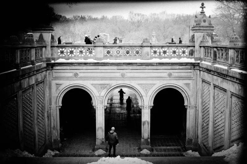 Stone arcade in the snow, from Polyphony